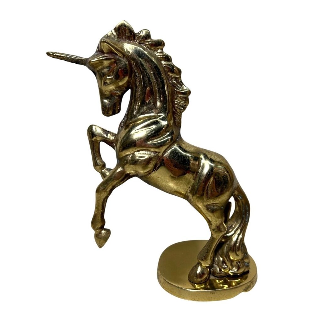 Vintage Brass Unicorn Figurine 7 inches